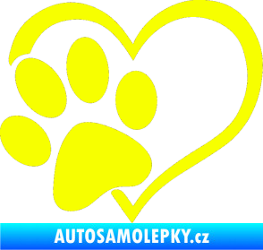 Samolepka Tlapka love levá Fluorescentní žlutá