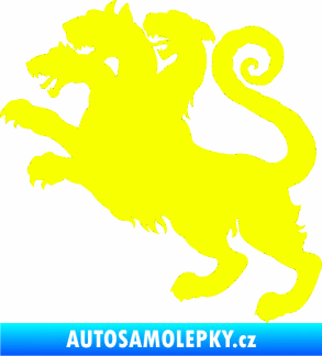 Samolepka Trojhlavý pes kerberos 002 levá Fluorescentní žlutá