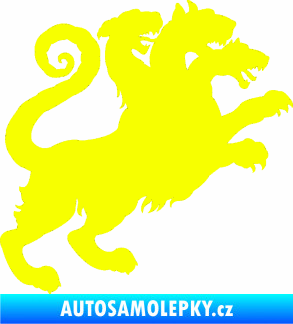 Samolepka Trojhlavý pes kerberos 002 pravá Fluorescentní žlutá
