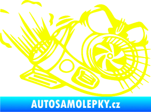 Samolepka Turbo 003 pravá angry Fluorescentní žlutá