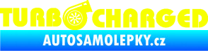 Samolepka Turbo charged nápis Fluorescentní žlutá