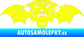 Samolepka Tygr s křídly Fluorescentní žlutá