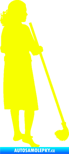 Samolepka Uklízečka 001 pravá Fluorescentní žlutá