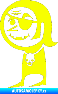 Samolepka Upír 001 levá hrabě dracula Fluorescentní žlutá