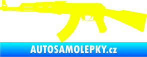 Samolepka Útočná puška AK 47 levá Fluorescentní žlutá