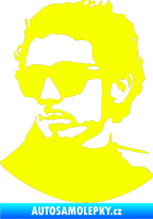 Samolepka Valentino Rossi silueta levá Fluorescentní žlutá