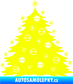 Samolepka Vánoční stromeček 001 Fluorescentní žlutá