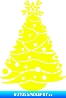 Samolepka Vánoční stromeček 002 Fluorescentní žlutá