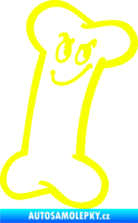Samolepka Veselá kostička 001 pravá Fluorescentní žlutá