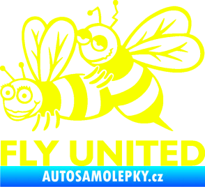 Samolepka Veselé vosy fly united levá Fluorescentní žlutá