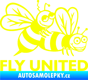 Samolepka Veselé vosy fly united pravá Fluorescentní žlutá