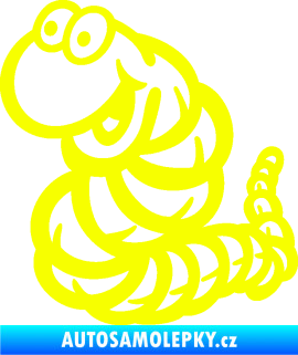 Samolepka Veselý červík levá Fluorescentní žlutá