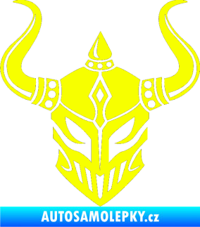 Samolepka Vikingská helma Fluorescentní žlutá