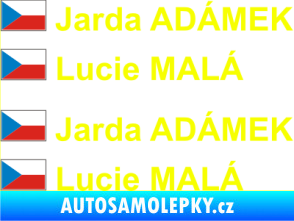 Samolepka Vlajka ČR se jménem Fluorescentní žlutá