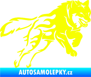 Samolepka Vlk 002 pravá Fluorescentní žlutá