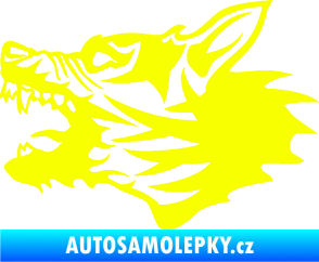 Samolepka Vlk 003 levá Fluorescentní žlutá