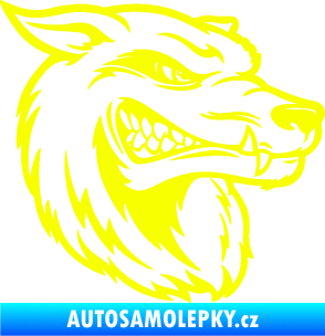 Samolepka Vlk 016 pravá Fluorescentní žlutá