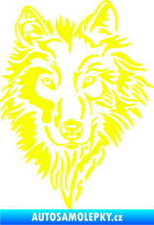 Samolepka Vlk 019 levá Fluorescentní žlutá