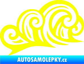 Samolepka Vlny 003 pravá moře Fluorescentní žlutá