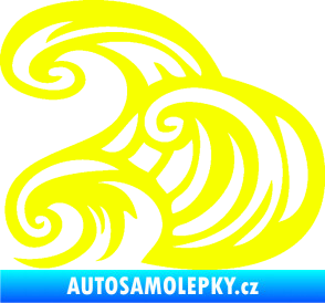 Samolepka Vlny 004 levá moře Fluorescentní žlutá