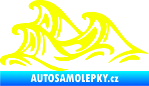Samolepka Vlny 005 levá moře Fluorescentní žlutá