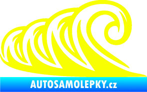 Samolepka Vlny 006 levá moře Fluorescentní žlutá