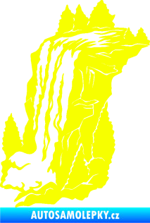 Samolepka Vodopád levá krajina Fluorescentní žlutá