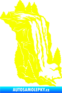 Samolepka Vodopád pravá krajina Fluorescentní žlutá
