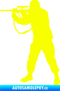 Samolepka Voják 001 levá Fluorescentní žlutá