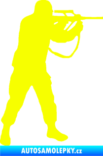 Samolepka Voják 001 pravá Fluorescentní žlutá
