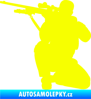 Samolepka Voják 010 levá sniper Fluorescentní žlutá