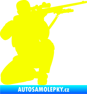 Samolepka Voják 010 pravá sniper Fluorescentní žlutá