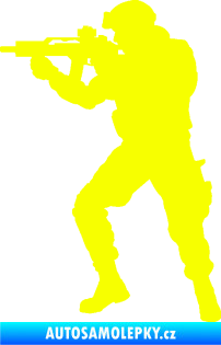 Samolepka Voják 011 levá  Fluorescentní žlutá
