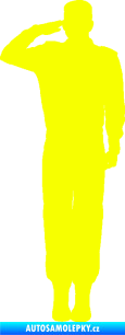 Samolepka Voják 012 levá salutuje Fluorescentní žlutá