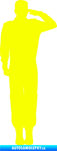 Samolepka Voják 012 pravá salutuje Fluorescentní žlutá