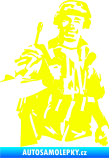 Samolepka Voják 014 pravá Fluorescentní žlutá