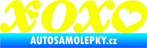Samolepka XOXO nápis se srdíčkem Fluorescentní žlutá