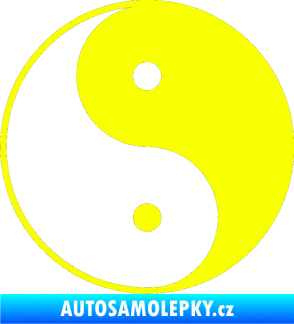 Samolepka Yin yang - logo JIN a JANG Fluorescentní žlutá
