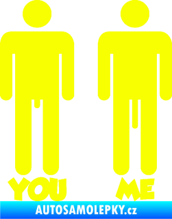 Samolepka You My tvůj a můj penis Fluorescentní žlutá