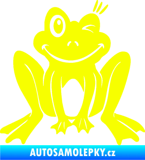 Samolepka Žába 010 pravá mrkající Fluorescentní žlutá