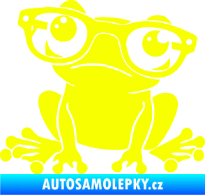 Samolepka Žába 011 levá kouká s brýlemi Fluorescentní žlutá