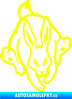 Samolepka Zajíc 002 pravá  Fluorescentní žlutá