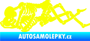 Samolepka Zamilované kostry 001 levá láska až za hrob Fluorescentní žlutá