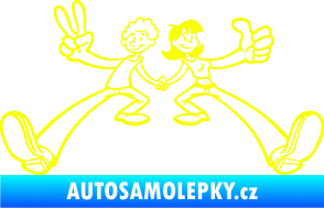 Samolepka Zamilovaný pár  Fluorescentní žlutá