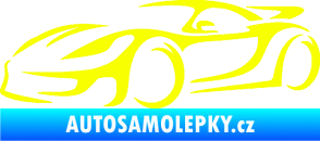 Samolepka Závodní auto 002 levá Fluorescentní žlutá