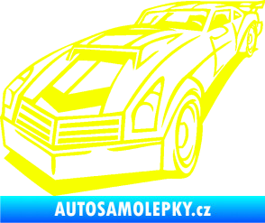 Samolepka Závodní auto 003 levá Fluorescentní žlutá