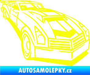 Samolepka Závodní auto 003 pravá Fluorescentní žlutá