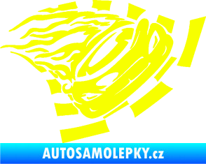 Samolepka Závodní auto 004 pravá Fluorescentní žlutá