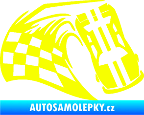 Samolepka Závodní auto 005 pravá Fluorescentní žlutá