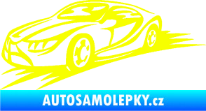 Samolepka Závodní auto 007 levá Fluorescentní žlutá